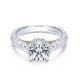 Gabriel & Co. 14k Two Tone Gold Crown Straight Engagement Ring