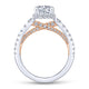 Gabriel & Co. 14k Two Tone Gold Crown Straight Engagement Ring