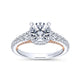 Gabriel & Co. 14k Two Tone Gold Crown Straight Engagement Ring