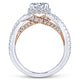 Gabriel & Co. 14k Two Tone Gold Crown Twisted Engagement Ring