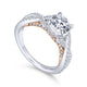 Gabriel & Co. 14k Two Tone Gold Crown Twisted Engagement Ring