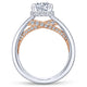 Gabriel & Co. 14k Two Tone Gold Crown Straight Engagement Ring