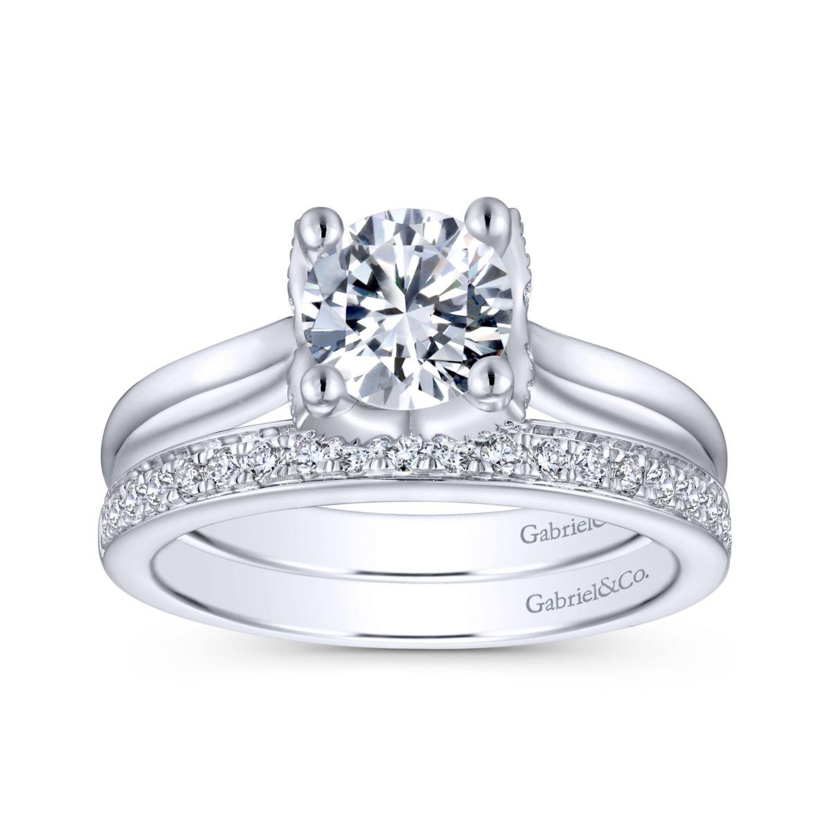 Gabriel & Co. 14k White Gold Contemporary Straight Engagement Ring