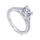 Gabriel & Co. 14k White Gold Victorian Straight Engagement Ring