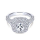 Gabriel & Co. 14k White Gold Rosette Double Halo Engagement Ring