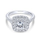 Gabriel & Co. 14k White Gold Rosette Halo Engagement Ring