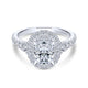 Gabriel & Co. 14k White Gold Rosette Double Halo Engagement Ring