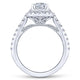 Gabriel & Co. 14k White Gold Rosette Double Halo Engagement Ring