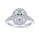 Gabriel & Co. 14k White Gold Rosette Double Halo Engagement Ring