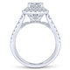 Gabriel & Co. 14k White Gold Rosette Double Halo Engagement Ring