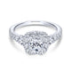 Gabriel & Co. 14k White Gold Contemporary Halo Engagement Ring