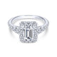 Gabriel & Co. 14k White Gold Contemporary Halo Engagement Ring