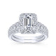 Gabriel & Co. 14k White Gold Contemporary Halo Engagement Ring