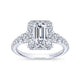 Gabriel & Co. 14k White Gold Contemporary Halo Engagement Ring