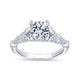 Gabriel & Co. 14k White Gold Victorian Split Shank Engagement Ring
