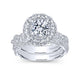 Gabriel & Co. 14k White Gold Embrace Double Halo Engagement Ring