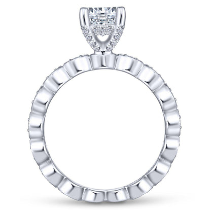 Gabriel & Co. 14k White Gold Victorian Straight Engagement Ring