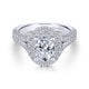 Gabriel & Co. 14k White Gold Rosette Double Halo Engagement Ring