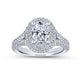 Gabriel & Co. 14k White Gold Rosette Double Halo Engagement Ring