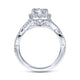 Gabriel & Co. 14k White Gold Contemporary Halo Engagement Ring