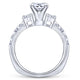 Gabriel & Co. 14k White Gold Contemporary Three Stones Engagement Ring