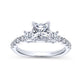 Gabriel & Co. 14k White Gold Contemporary Three Stones Engagement Ring
