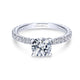 Gabriel & Co. 14k White Gold Contemporary Straight Engagement Ring