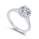 Gabriel & Co. 14k White Gold Contemporary Halo Engagement Ring