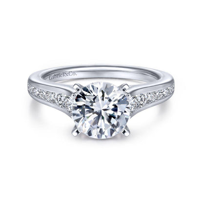 Gabriel & Co. 14k White Gold Contemporary Straight Engagement Ring