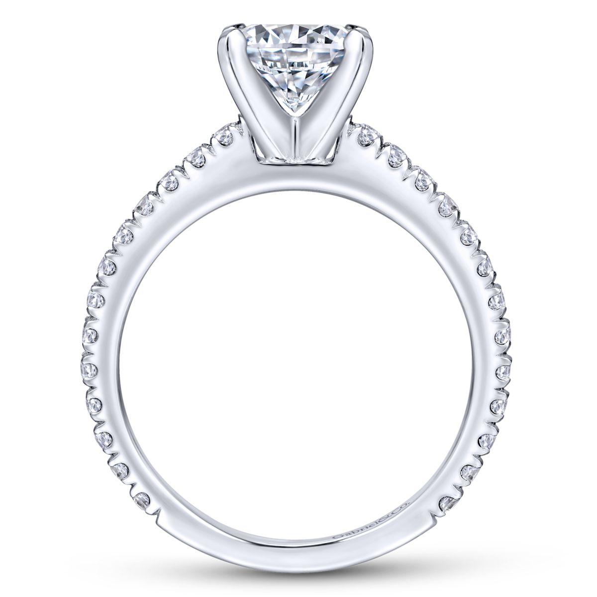 Gabriel & Co. 14k White Gold Contemporary Straight Engagement Ring