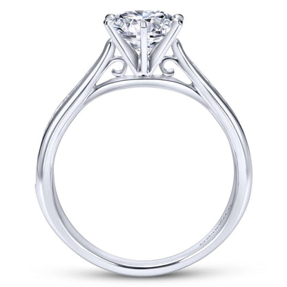 Gabriel & Co. 14k White Gold Contemporary Straight Engagement Ring