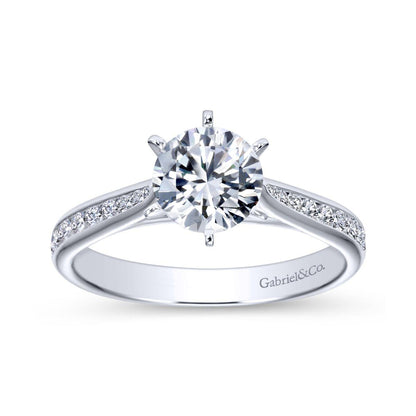 Gabriel & Co. 14k White Gold Contemporary Straight Engagement Ring