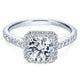 Gabriel & Co. 14k White Gold Contemporary Halo Engagement Ring