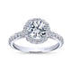 Gabriel & Co. 14k White Gold Contemporary Halo Engagement Ring