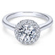 Gabriel & Co. 14k White Gold Contemporary Halo Engagement Ring