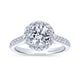 Gabriel & Co. 14k White Gold Victorian Halo Engagement Ring