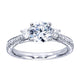 Gabriel & Co. 14k White Gold Contemporary Three Stones Engagement Ring