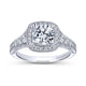 Gabriel & Co. 14k White Gold Victorian Halo Engagement Ring