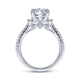 Gabriel & Co. 14k White Gold Contemporary Three Stones Engagement Ring
