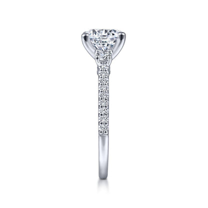 Gabriel & Co. 14k White Gold Contemporary Three Stones Engagement Ring
