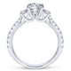 Gabriel & Co. 14k White Gold Contemporary Three Stones Engagement Ring