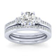 Gabriel & Co. 14k White Gold Contemporary Three Stones Engagement Ring