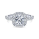Gabriel & Co. 14k White Gold Contemporary Halo Engagement Ring