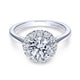 Gabriel & Co. 14k White Gold Contemporary Halo Engagement Ring