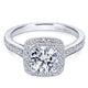 Gabriel & Co. 14k White Gold Victorian Halo Engagement Ring