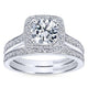Gabriel & Co. 14k White Gold Victorian Halo Engagement Ring