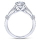 Gabriel & Co. 14k White Gold Victorian Straight Engagement Ring