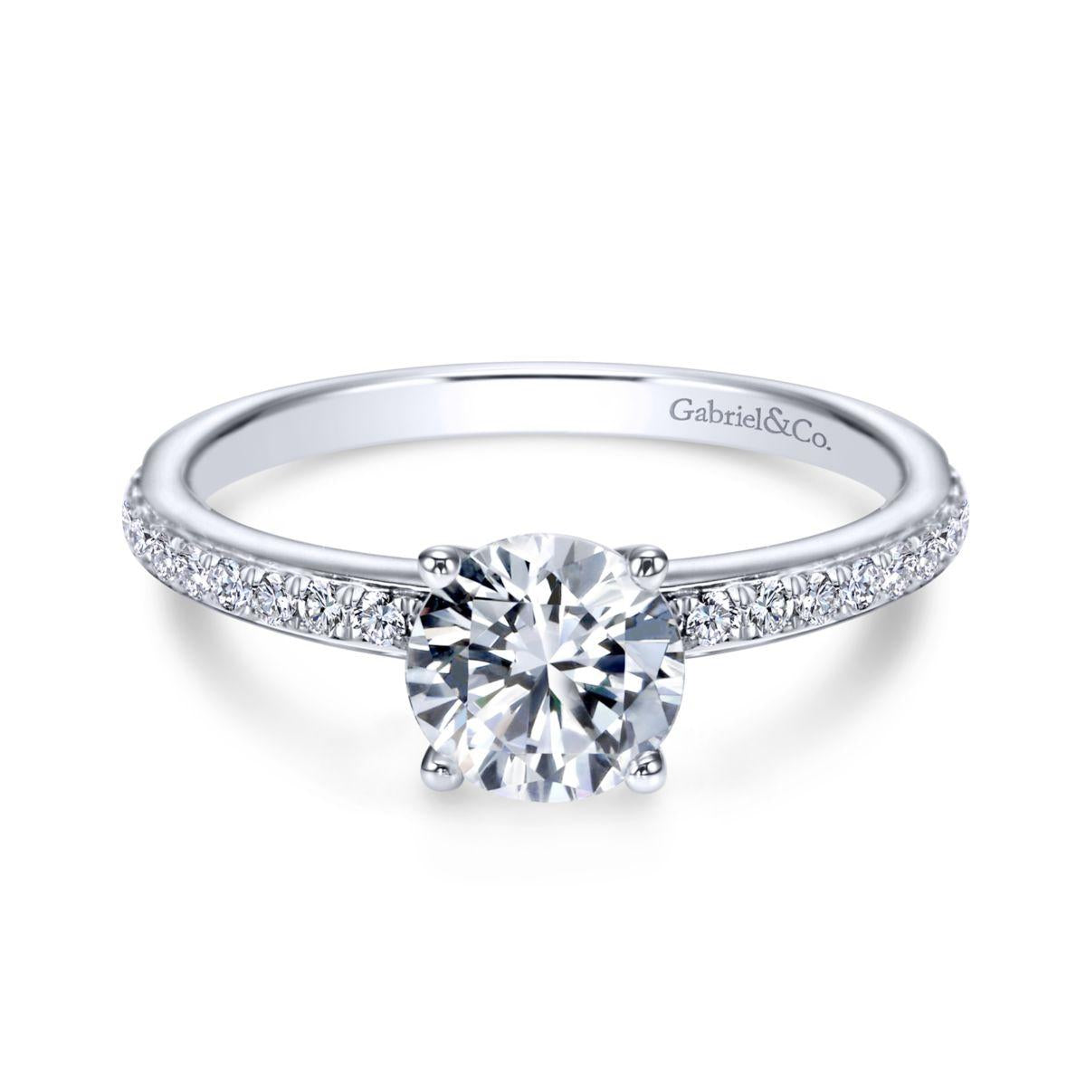 Gabriel & Co. 14k White Gold Contemporary Straight Engagement Ring