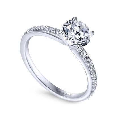 Gabriel & Co. 14k White Gold Contemporary Straight Engagement Ring