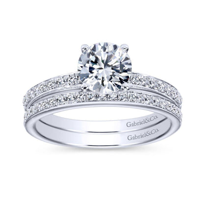 Gabriel & Co. 14k White Gold Contemporary Straight Engagement Ring